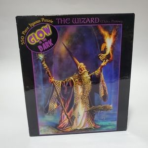 Vintage Sealed NIB Ceaco Glow in the Dark Puzzle The Wizard 550 Pieces